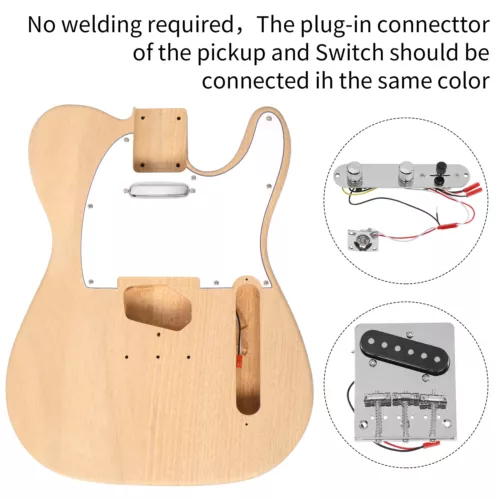 DIY 6String TL Style Electric Guitar Kits with Mahogany Body Maple Neck - Picture 7 of 7
