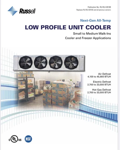 New Russell EVAPORATOR 4 Fan Air Defrost, 19,500 BTU's 120/1/60 M# RL6A195ADAAL