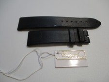 Genuine CHOPARD Black Satin on Leather 19mm x 16mm Watch Strap Bands 105/70 Tag