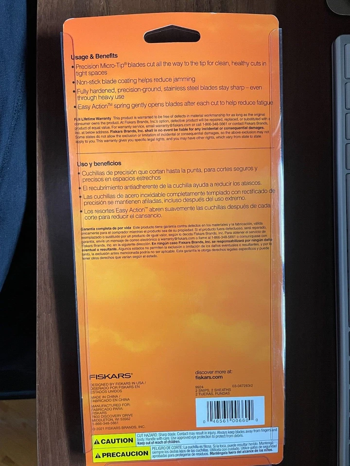 Fiskars Recorte Preciso Antiadherente Softgrip® Micro-Tip Poda Recorte #600 Foto 2 de 2