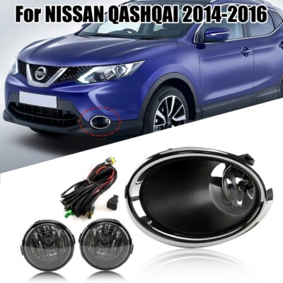 IN US! Front Bumper Fog Lamps Lights Complete Kit For NISSAN QASHQAI 2014-2016