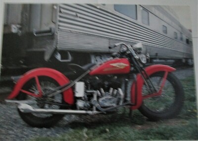 1934 Harley Davidson VLD motorcycle print (red) UK