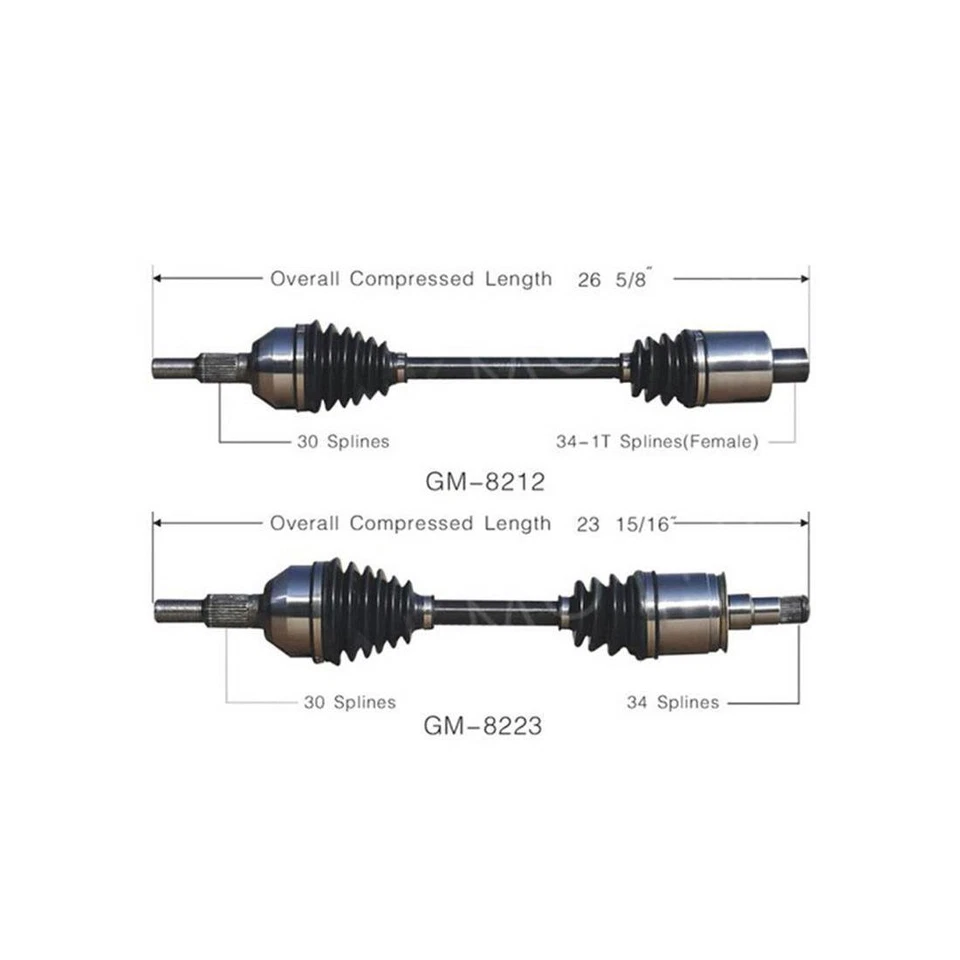 2 juntas de eje CV delanteras SurTrack para Cadillac CTS 2008-2014 Foto 2 de 4