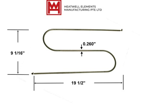 Tubular Heating Element for Counter Food Warmers - 1200W 110 / 120 VAC - Picture 2 of 4