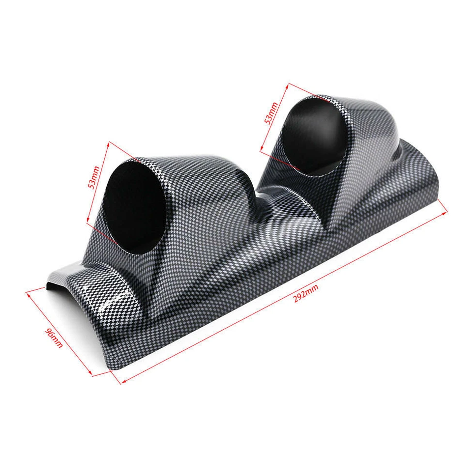 Universal 2" 52mm Left Driver Carbon Fiber A Pillar 2 Hole Gauge Holder Pod USA - Imagem 2 de 4