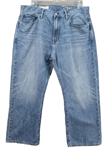 Gap 1969 Jeans Men 35x28 Blue Loose Fit Relaxed Y2K Light Wash Denim Pants Cottn