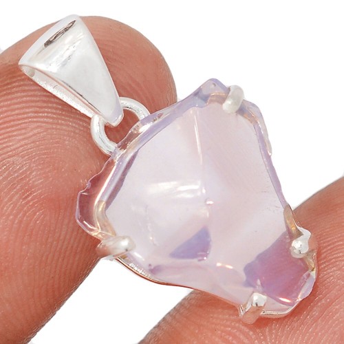 Natural Lavender Quartz - Boquira, Brazil 925 Silver Pendants Jewelry CP73294