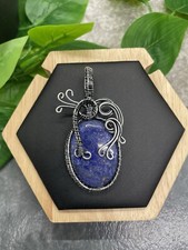 2.5  Handmade 925 Silver Plated Gemstone Wire Wrapped Pendant New B2185