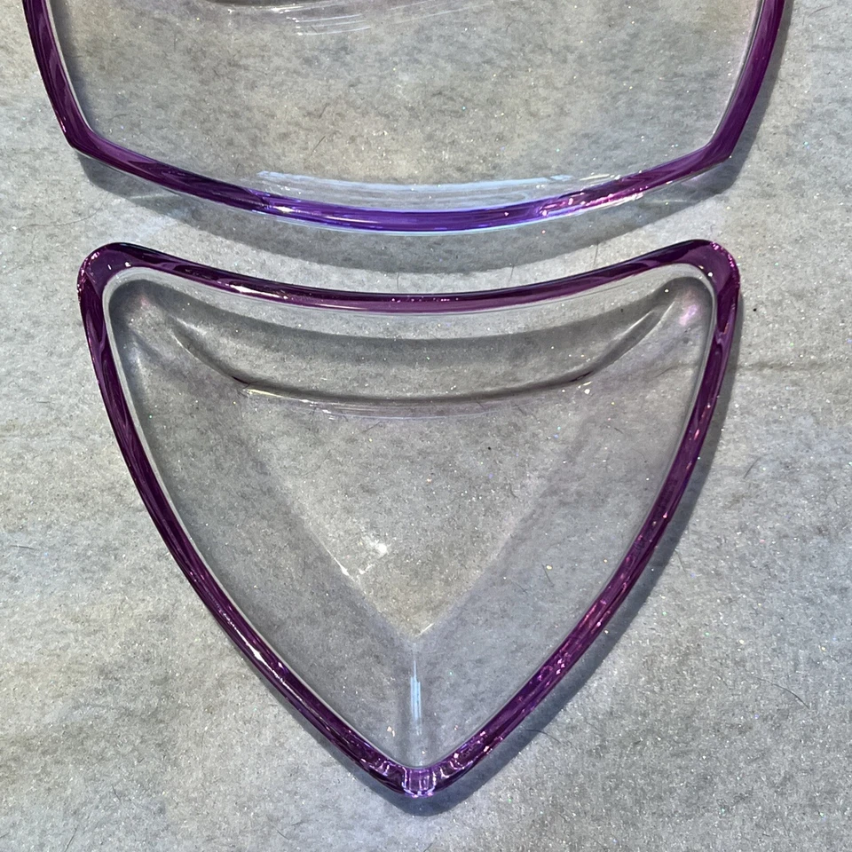 Juego de 4 platos seccionales para servir Luigi Bormioli vidrio amatista transparente Italia Foto 2 de 4