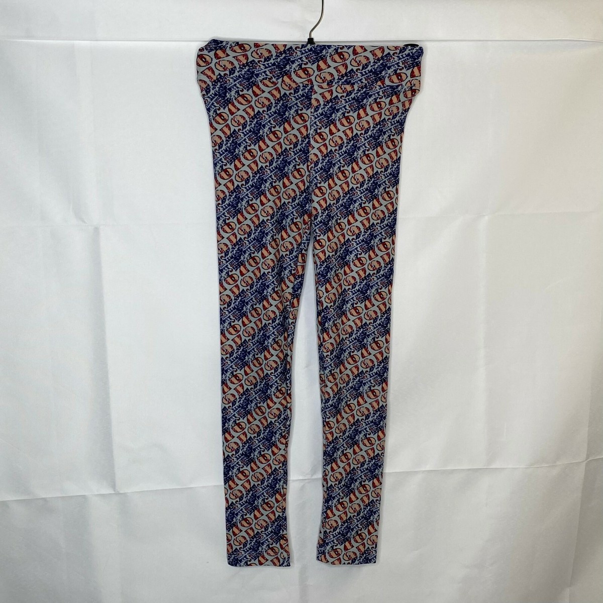 ツーワンスタイル Lularoe 4th of July Girl's Leggings Size L XL Blue Multicolor