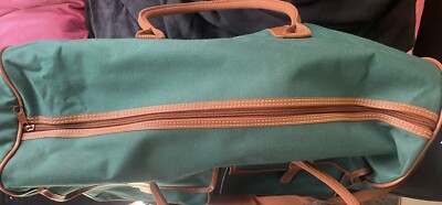 Polo Ralph Lauren 3 Piece Travel Bag Set Green Canvas Brown