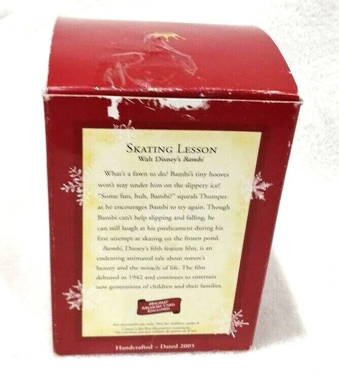 Hallmark 2005 "LECCIÓN DE PATINAJE" Walt Disney's Bambi Keepsake Ornament Foto 3 de 4