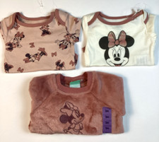 Disney Baby Girl's Minnie Mouse 3-Piece Set, 2 Rompers  Sweater, Size: 3M