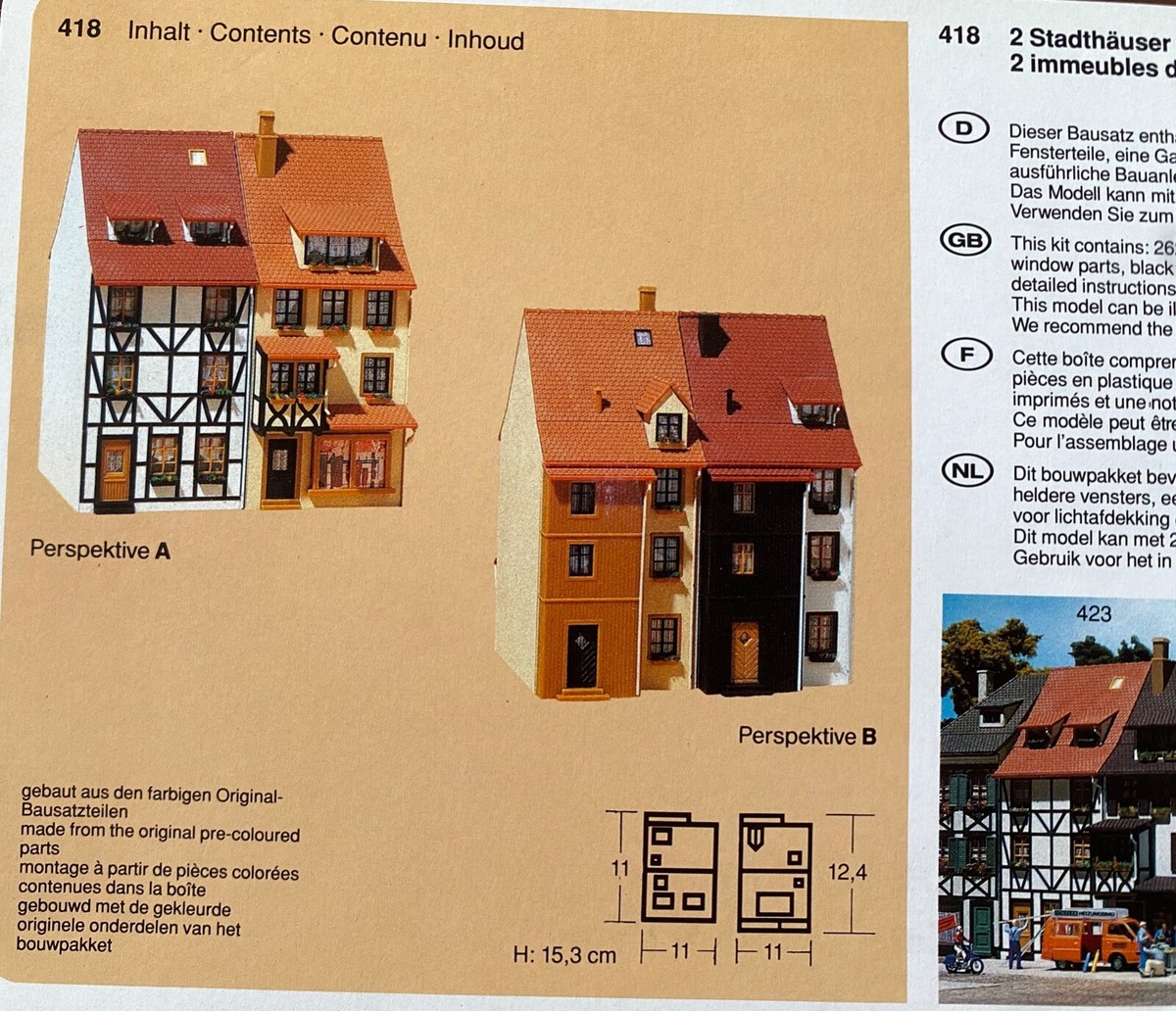 H0 Faller 130431 2 Reliefhäuser 1:87