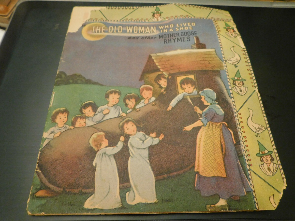 Vtg 1943 There was an Old Woman Who Lived in a Shoe & Mother Goose