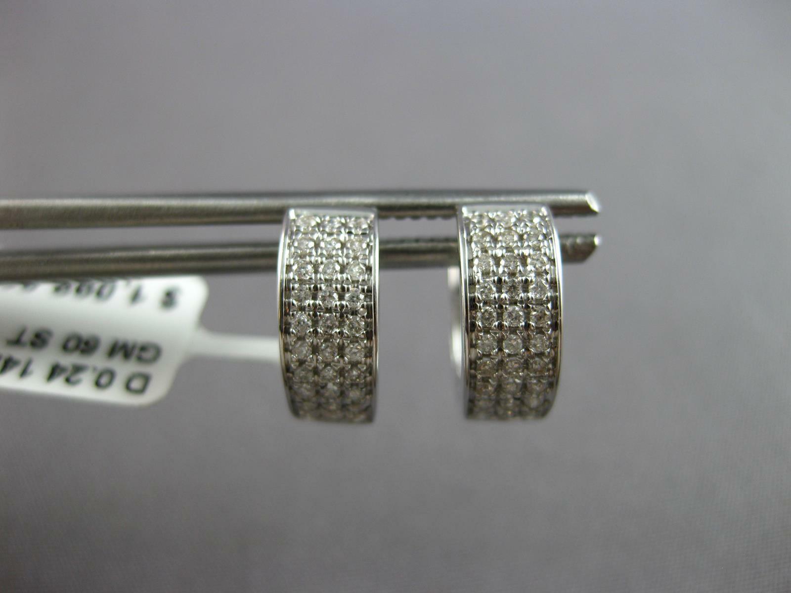 FILA WIDE 4.24CT DIAMOND 14KT WHITE G ROUND 3 ROW FILIGREE HUGGIE HANGING EARRINGS