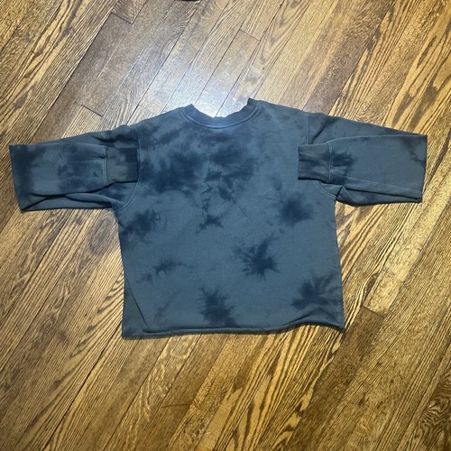 Cropped Tie Dye Crewneck Women’s M Moon Flowers Butterfly “everything in time” - Picture 3 of 7