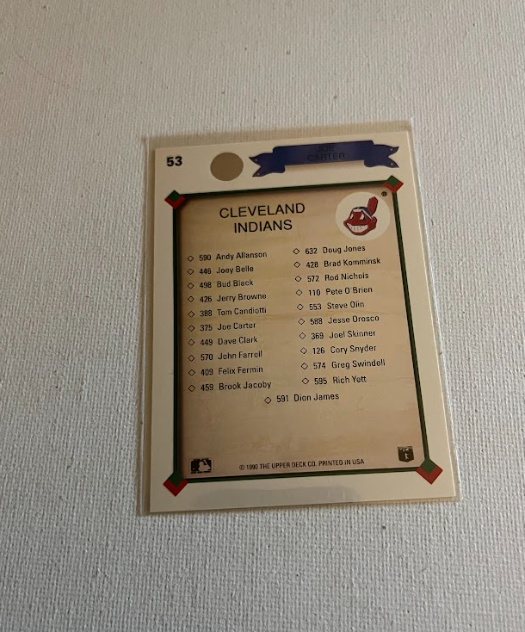 UPPERDECK トレーディングカード　53/100 1990 Upper Deck - Team Checklist #53 Joe Carter | eBay