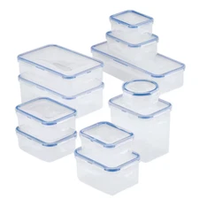 LOCK N LOCK Food Storage Container 22-Pc Set Plastic Kitchen Organizer Leakproof