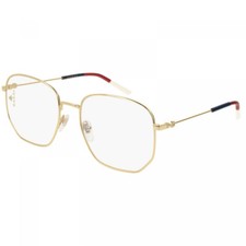 GUCCI GG0396O 002 Gold 56mm Eyeglasses New Authentic