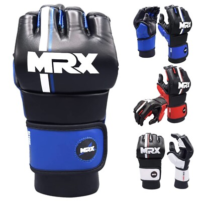 MMA Boxing Gloves for Grappling Sparring with Open Ventilated Palm Mitts Glove