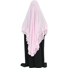 Women's Hijab Chiffon Hijab for Women Muslim 2 Layers Ruffle Lightweight Larg...