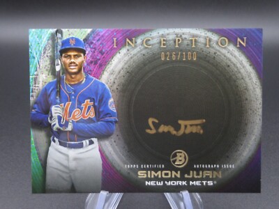 2022 Bowman Inception Silver Signings Auto /100 Simon Juan #ISS-SJ Auto Mets