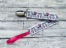 Punk Rocker Skulls Girly Pacifier Clip