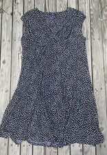 Chaps Navy Blue Polka Dot Sleeveless Stretchy Dress Size 20 W Plus Size Women’s