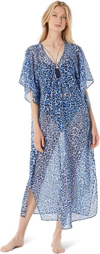 $170 Michael Kors Wildcat Chain Midi Caftan, Tide Blue, XL - Bild 1 von 2