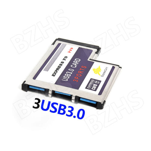 USB 3.0 54mm 3 Port Express Card Adapter Expresscard for Laptop FL1100 Chip - Picture 3 of 12