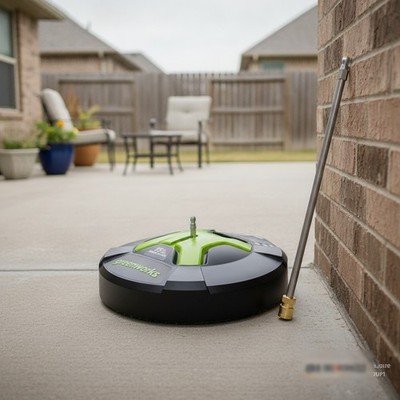 15'' Green Surface Cleaner with 26 Oz Tank & Wand for Efficient Outdoor Cleaning