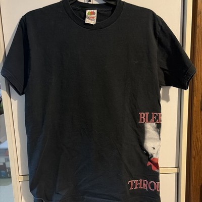 This is a vintage Bleeding Through band t-shirt featuring a unique graphic