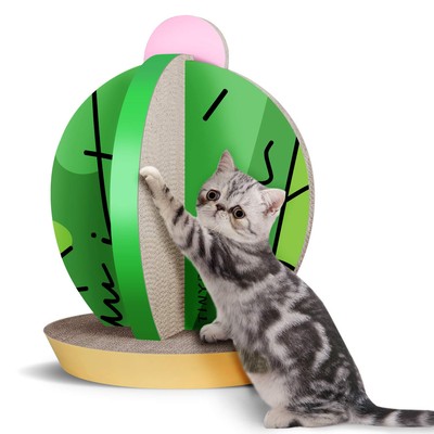 Cat Condo Scratcher Post Cardboard, Cactus Shape Cat Scratching House Bed Fur...