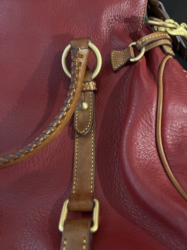 Dooney & Bourke Florentine Satchel Red & Brown W/ Dust bag - Good Condition - Picture 9 of 13