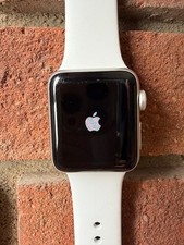 Apple Watch Series 3 GPS 38mm Aluminum Case Silver Sport Wristband White