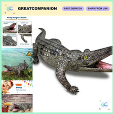 Realistic Inflatable Alligator Pool Toy - Gator Float, Jungle Party Decor, Repti