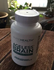 PureHealth Research Ageless Brain Supplement 60ct For Memory & Focus NEW/SEALED