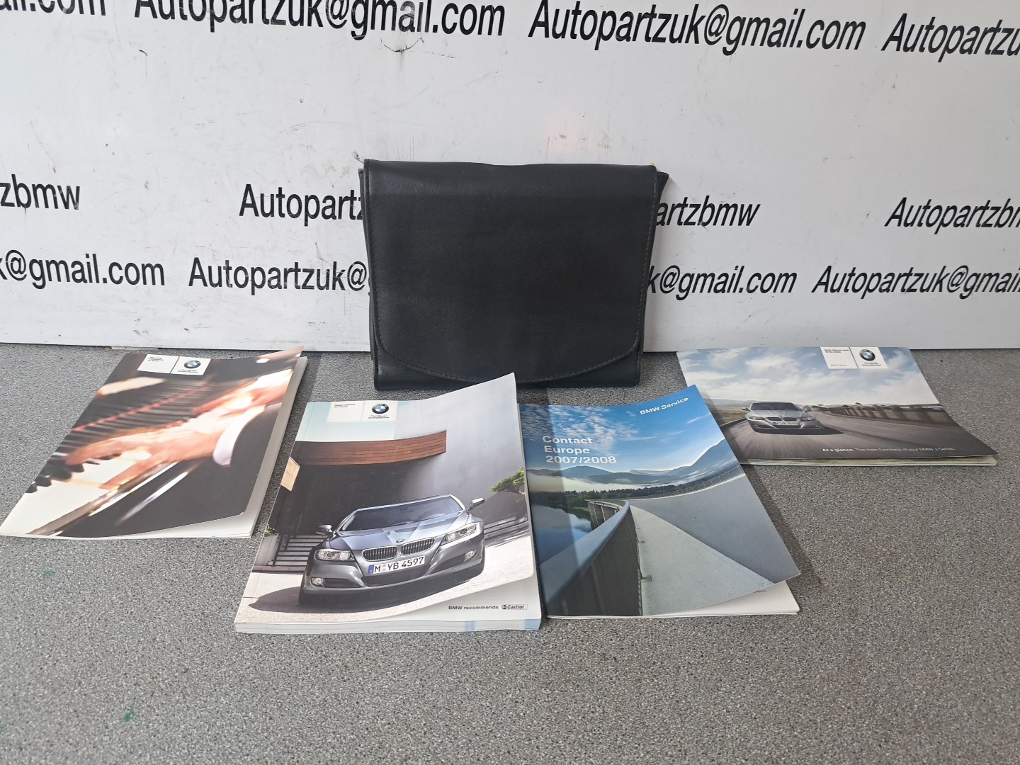 2010 BMW E90 3 Series LCI Black Leather Owners Handbook Wallet Manuals Oem #9g3