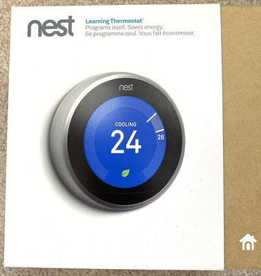 Nest 2nd Generation Learning Silver Programmable Thermostat. In Original Box.