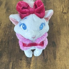 Disney Store The Aristocats Marie White Plush Small w/ Pink Bow  Scarf