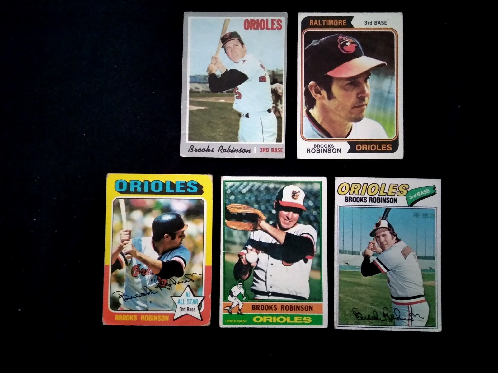 1970 1974 1975 1976 1977 Topps Brooks Robinson HOF Orioles Baseball Lot 5