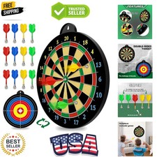 Dart Board - 12pcs Magnetic Darts - Excellent Indoor Game and Party Games - G...