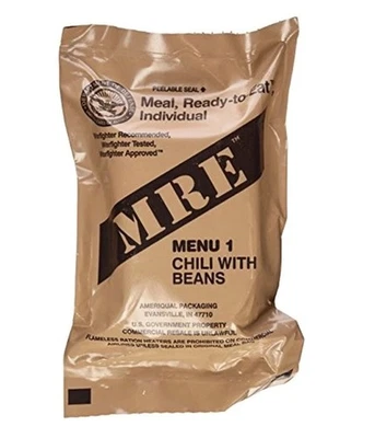 ARMY SURPLUS Military MRE Individual Menu Single Meal 2025 Insptn Date Camping Hiking Food