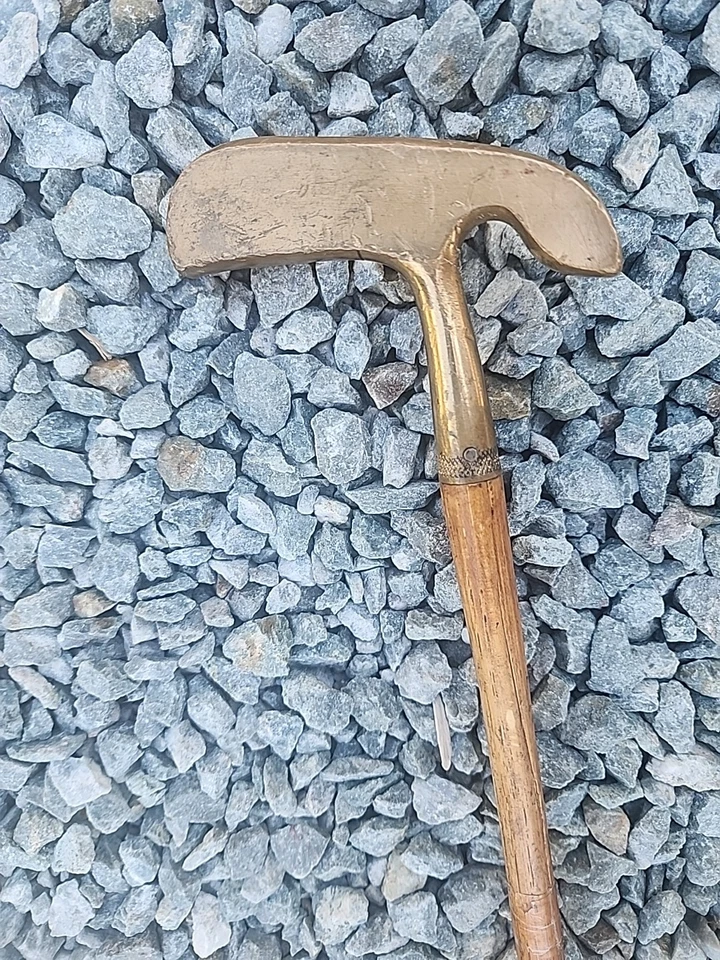 Axaline Eddie Nunn's Brass Head Putter  RH or LH Vintage Wood Shaft 38.5" U 5C - Image 2 of 4