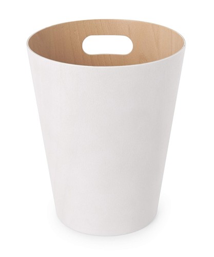 WOODROW CESTINO DELLA SPAZZATURA 7,5 L FAGGIO EUROPEO BIANCO NATURALE DESIGN ELE - Foto 11 di 12