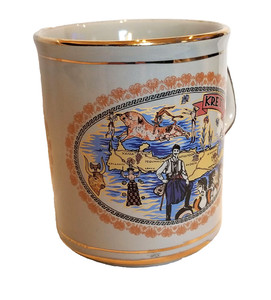 NEW Crete, Greece Krete Island Traditional Costume 24K Gold Mug, Greek Souvenir 