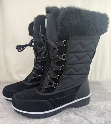 Comfortview Black Waterproof Weather Eileen Mid Winter Snow Boots Size 10 Women