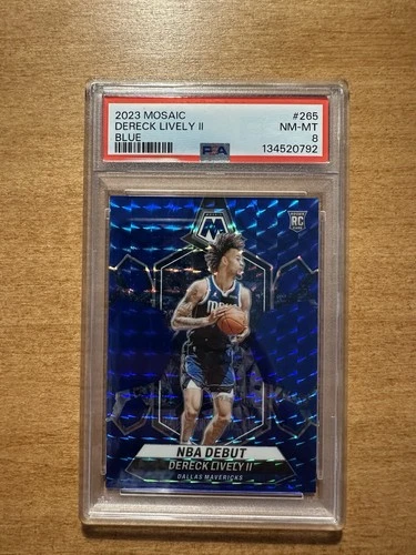 Dereck Lively II 2023-24 Panini Mosaic /199 Blue Mosaic PSA 8 RC #265 - BBT9