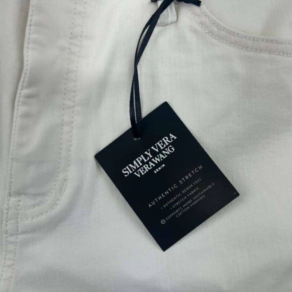 Bermudas Simply Verawang para mujer 8 blancas tiro alto frente plano nuevas con etiquetas - Imagen 4 de 4